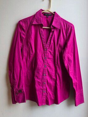 Express Hot Pink Button Down Shirt Size Medium